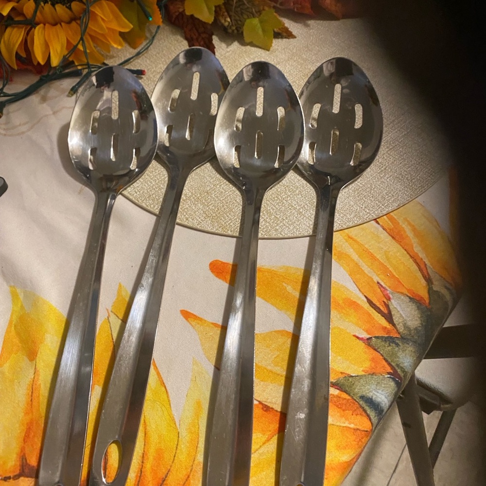 Stainless Steel Slotted Serving Spoons Set,
13 inches long spoon 4 inches width